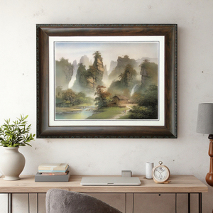 Hecho a mano Zhangjiajie Avatar <span class=keywords><strong>Rural</strong></span> río <span class=keywords><strong>paisaje</strong></span> pared arte arenisca <span class=keywords><strong>pintura</strong></span> con lienzo para decoración del hogar y ornamento ilustraciones - Product Image 4