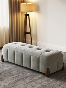 Modern Tufted Fabric Ottoman Footstool Upholstered Bench <b>Seat</b> for Bedroom Living Room - Product Image 1