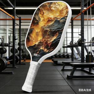 Raquette de pickleball portable en fibre de carbone T700 et Kevlar tissé, surface sablée, sans bords, avec noyau alvéolé injecté moussé - Product Image 1