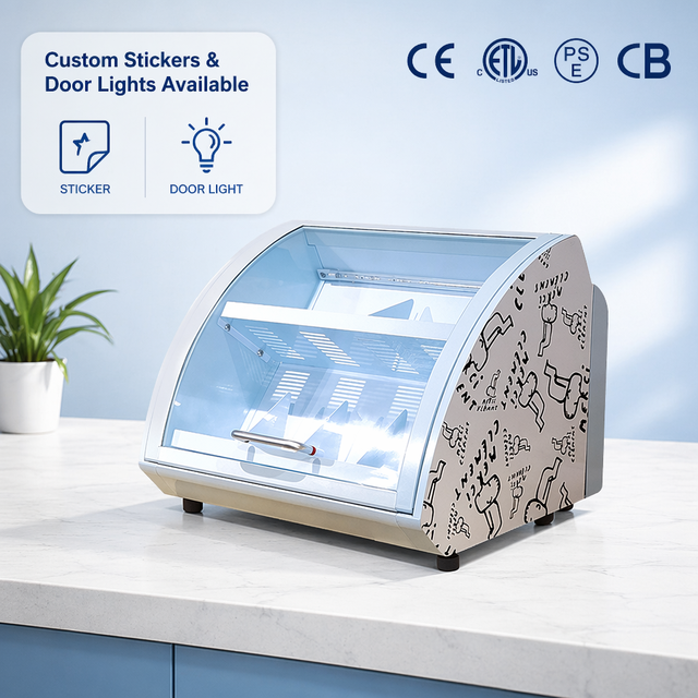 Meisda SC15 15L Mini Chocolate Display Fridge Glass Door Countertop Cake Refrigerator Cooler for Shop Restaurant Hotel