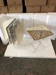 2022 nuovo stile Arabia saudita tavolo da tè Set tavolo pieghevole in acrilico trasparente all'ingrosso con stampa - Product Image 6