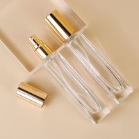 Vente en gros de flacons de parfum vides en verre transparent 10ml 15ml 20ml 30ml avec vaporisateur à vis doré pour échantillons
