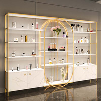 Tampilan dinding kosmetik mewah mewah rak Display toko kosmetik rak Tampilan parfum rias ritel casing pajangan untuk toko