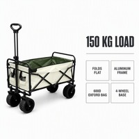 Chariot de camping pliable, chariot utilitaire portable pour l'extérieur, roues tout-terrain pour le camping en plein air, la plage, les pique-niques, les courses