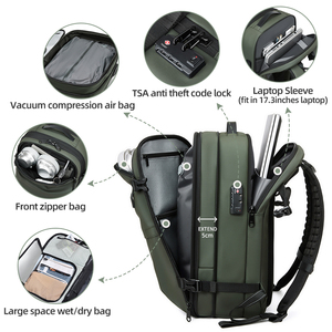 Sac à dos de voyage professionnel avec technologie sous vide | Design extensible, serrure TSA, zones humides/<span class=keywords><strong>s</strong></span>èches et poches latérales/arrière - Product Image 3