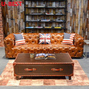 U-BEST Canapé Chesterfield de style américain Loft Industriel en bois Divani Kanepe Bankstel Hoekbank Muebles Salon De Sala Furniture Livi - Product Image 2
