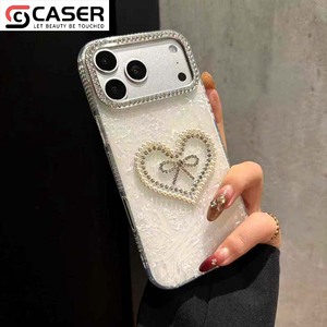 Funda Protectora para iPhone Serie <span class=keywords><strong>12</strong></span>-17, Diseño de Corazón Brillante con Lazo, Estilo Femenino, Suave, Resistente a Impactos y Caídas - Product Image 6