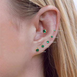 ROXI Fashion 6 pièces/ensemble Boucles d'oreilles clous en zircon étincelant pour femme, petites boucles d'oreilles piercing - Product Image 5