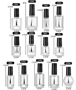 透明ネイルポリッシュ5ml 6ml 10ml 15mlボトルプライベートラベルカラーUvゲルマニキュアガラス瓶 - Product Image 2