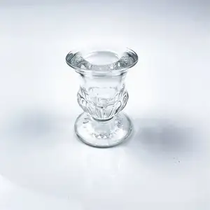 Groothandel Moderne Kristallen Glazen Kaarshouder Kleine Taper Kaarshouder
