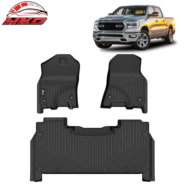 Fits For Ram 1500 Crew Cab 2019-2024 All Weather Floor Mats Carpets Liner TPE 3D Molded Waterproof