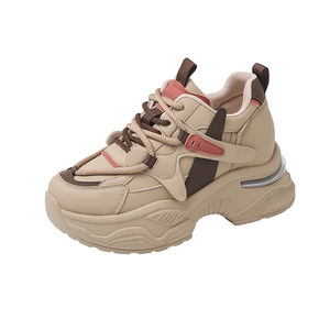 Zapatos Deportivos Casuales para Mujer, con Aumento de Altura, de Cuero, Nuevo Estilo, Cómodos, Antideslizantes, para Caminar - Product Image 1