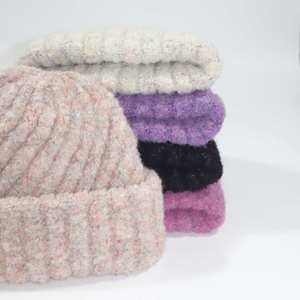 Bonnet en laine tricoté pour femme, épais et chaud, grande taille, nouvelle collection automne-hiver - Product Image 3