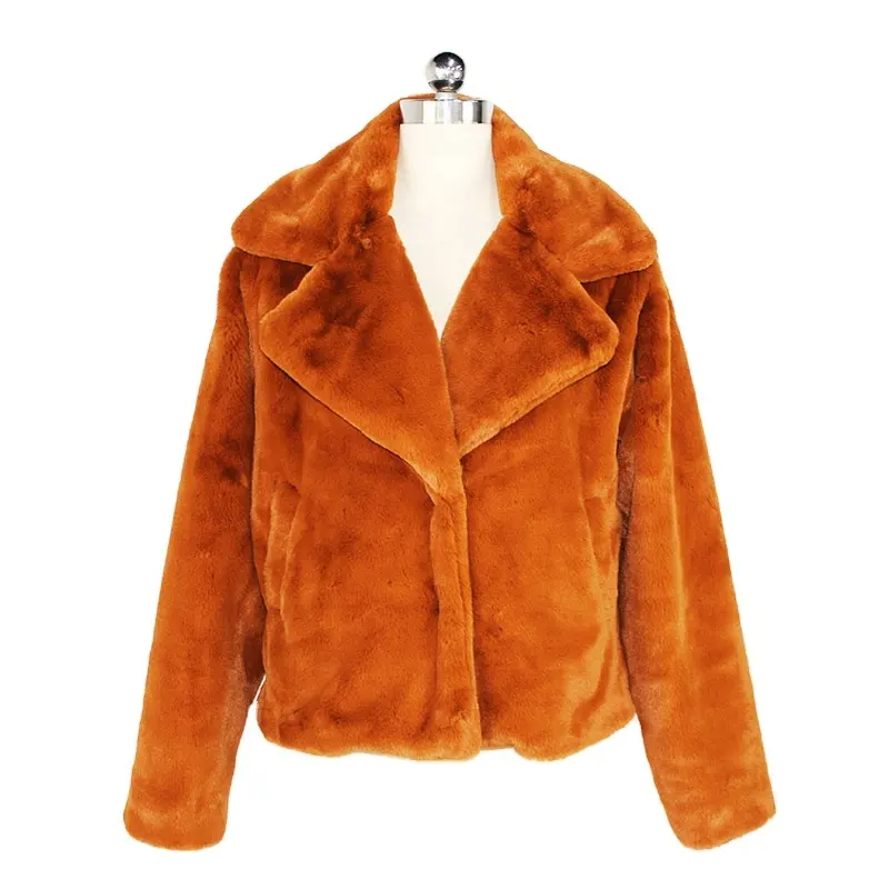 Fashion warm women's faux mink fur coat