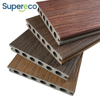 Planche de terrasse en WPC moderne pour extérieur, antidérapante, brossée, à emboîtement, imperméable, résistante aux UV, composite à grain de bois