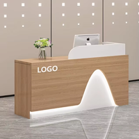 Comptoir de réception moderne pour salon de beauté, magasin de vêtements, centre de formation, hôtels, immeubles de bureaux, avec éclairage LED