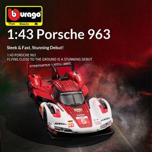 Modèle de voiture en métal alliage <span class=keywords><strong>1</strong></span>:<span class=keywords><strong>43</strong></span> Porsche 963, jouet de simulation, ornement, cadeau avec emballage en boîte de couleur pour collectionneurs - Product Image 2