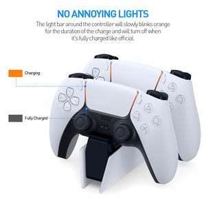 Colorful Medium RGB LED Light Dual Charging <b>Stand</b> Tri-Protection Safety Dock for DualSense <b>Controller</b> - Product Image 4