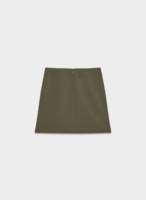 Ensemble 2 pièces pour femme : Haut court à col bénitier et manches courtes, et mini-jupe trapèze, vert uni, froncé, moulant, élégant et décontracté