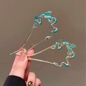Snake Hairpin Vintage Advanced Sense Chinese Style Hair Stick Metal Flower Hair Pin Plate Hair Retro Hair Clip Hair Accessory - Product Image 4