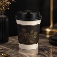 Tasse à double paroi Jack O Lantern avec logo personnalisé imprimé, motif cimetière, en kraft, isolée, résistante à la chaleur, pour boissons d'automne, 8 oz, vente en gros, direct usine