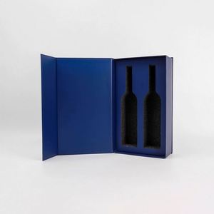 Creative Luxury High-End Double Bottle Wine Gift <b>Box</b> Magnetic Lid Recycled Materials Eco-Friendly Portable Art Paper <b>Folders</b> - Product Image 1