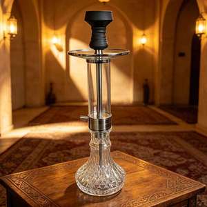 Cachimba de Vidrio Transparente Moderna con Base Metálica y Accesorios para Salón, Bar y Uso Doméstico - Product Image 4
