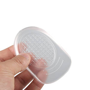 Gel <span class=keywords><strong>Silicone</strong></span> tacco coppe traspirante morbido cuscinetto adesivo metà inserto sollevamento del tallone per fascite plantare sport Comfort solette - Product Image 3