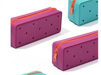 Pochette à Crayons en Silicone Esthétique Colorée Imperméable en Silicone