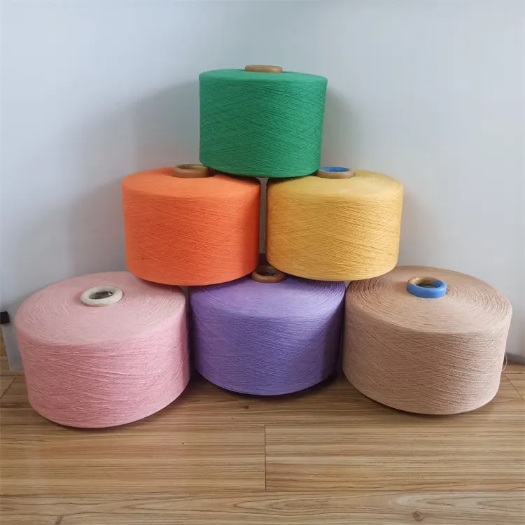 Factory Manufacturer Eco Friendly Dyed Recycled Cotton Yarn Regenerated Sock Knitting Yarn for Weaving Sock Cloth