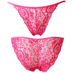 Culottes respirantes en dentelle florale de style européen et américain pour femmes, transparentes, séduisantes, taille basse, ajourées, à fines bretelles - Product Image 4