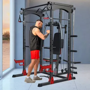 Gimnio Comerical Power Cage Incline Bench Smith Mesin Gym Squat Rack Peralatan Latihan Smith Rumah Gym