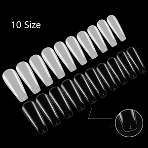 Uñas Postizas Francesas 3D en Forma de Ataúd, 100 Piezas, Forma de Gota de Agua, Color Natural, Gel DIY, Uñas Extendidas Completamente Aplicadas - Product Image 5