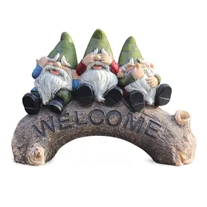 Giardino Decor Outdoor Sculture Statue Segno di Benvenuto Figurine Gnomes Fata Giardinaggio Regali per Natale Yard Patio Al di Fuori di Casa