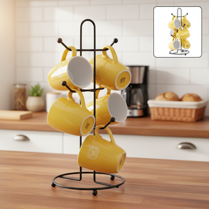 CASAMAX WL AT-4401 Porta Tazze in Metallo Rustico, Supporto per Cucina Multifunzione, Durevole ed Elegante - Product Image 3