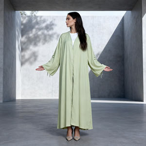 Robe Abaya de Luxe Personnalisée en Polyester Imprimé de Haute Qualité avec Ouverture sur le Devant et Hijab pour Femmes Musulmanes - Product Image 3