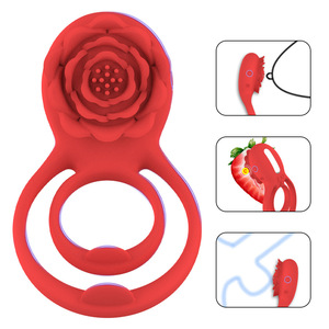 Anello vibrante di precisione Rose Lock per la salute della <span class=keywords><strong>prostata</strong></span> maschile, con telecomando wireless, 10 modalità, USB, per l'allungamento del pene. - Product Image 2