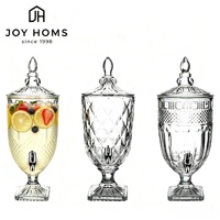 Distributeur de boissons en verre, équipement de buffet, pichet à vin et jus froids avec robinet, motif gaufré, pour hôtels, restaurants, fêtes et usines