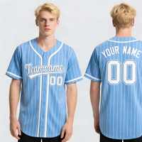 Camiseta de béisbol personalizada con rayas azules, camisetas deportivas Hipster Hip Hop, nombre del equipo personalizado, número, hombres, mujeres, jóvenes