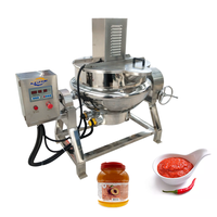 Mélangeur à cuve chauffante en acier inoxydable SUS304 pour sauce chili, avec moteur/boîte de vitesses/roulement, pour usines de transformation de confitures et de légumes
