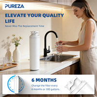 Cartucho de Filtro de Agua Manual para el Hogar PUREZA Z039, de Plástico, Certificado NSF42, Duración del Filtro de 6 Meses, Instalación Rápida sin Herramientas