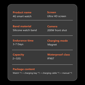 B22 5g Smart <b>Watch</b> with Camera Android 2.04inch WIFI Heart Rate IP67 Waterproof 4G Ultra Video Call Sleep Tracker - Product Image 5