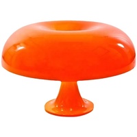 Lampe de table LED en forme de champignon orange, style nordique moderne minimaliste, en ABS, avec interrupteur à bouton USB, intensité réglable, batterie, E14