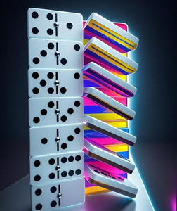 Jeu de dominos double six personnalisé avec drapeau du Venezuela et toupies métalliques - Tuiles de dominos double face pour les soirées de jeux en famille - Product Image 3