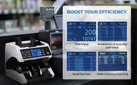 Compteur de billets AL-920 de qualité professionnelle 2 CIS, détection de devises mixtes, compteur de billets multi-devises, machine de comptage de billets UV MG IR