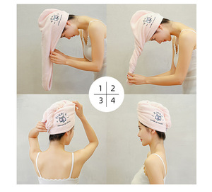<span class=keywords><strong>Amazon</strong></span> vend belle corail velours brodé super absorbant bonnet de bain bonnet sec - Product Image 6