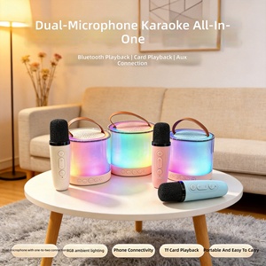 K52 per Altoparlante Wireless con Microfono Karaoke Doppio, Tutto-in-Uno, Portatile per Esterni/Casa, Mini Altoparlante KTV RGB per Bambini - Product Image 5