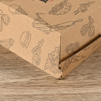 Caja de Papel Kraft Desechable para Hamburguesas, con Forma de Concha, Impresión de Logotipo Personalizado, Contenedor Ecológico para Llevar Comida para Restaurantes
