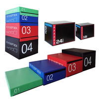 4-in-1 Plyo Soft Box Set for Jumping Training 3 Heights Safe Durable for Athletes Gym Users