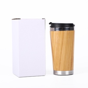 450ml Eco Friendly <b>Bamboo</b> Travel <b>Coffee</b> Mug Double Wall Vacuum Insulated Stainless Steel Tumbler With Leakproof Lid Custom Logo - Product Image 5